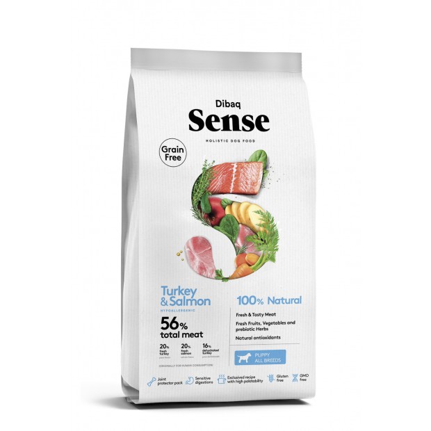 Dibaq Sense Grain Free Puppy Salmón y Pavo 2 Kg