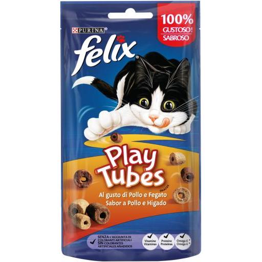 Felix Play Tubes Pollo e Hígado (Gatos , Snacks , Galletas) - 50 GR50