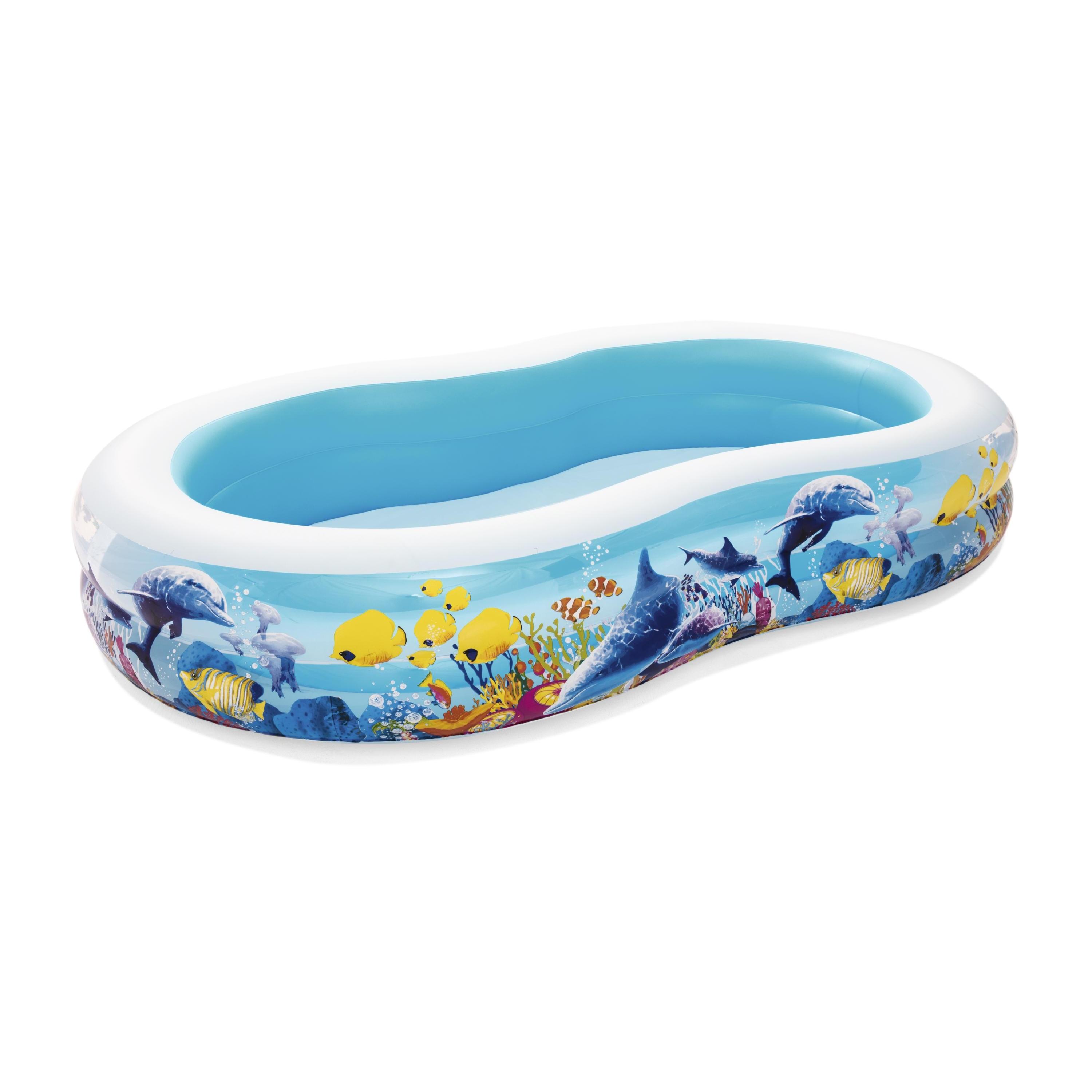 Piscina hinchable fondo marino Bestway de plástico para jardín, medidas 262 x 157 x 46 cm, ideal para niños, sin depuradora