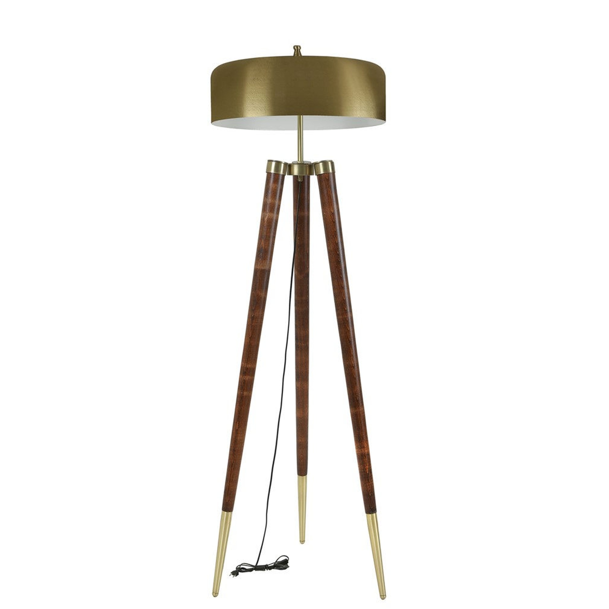 Lámpara de pie WELLHOME - Oro Nogal, 48x48x165