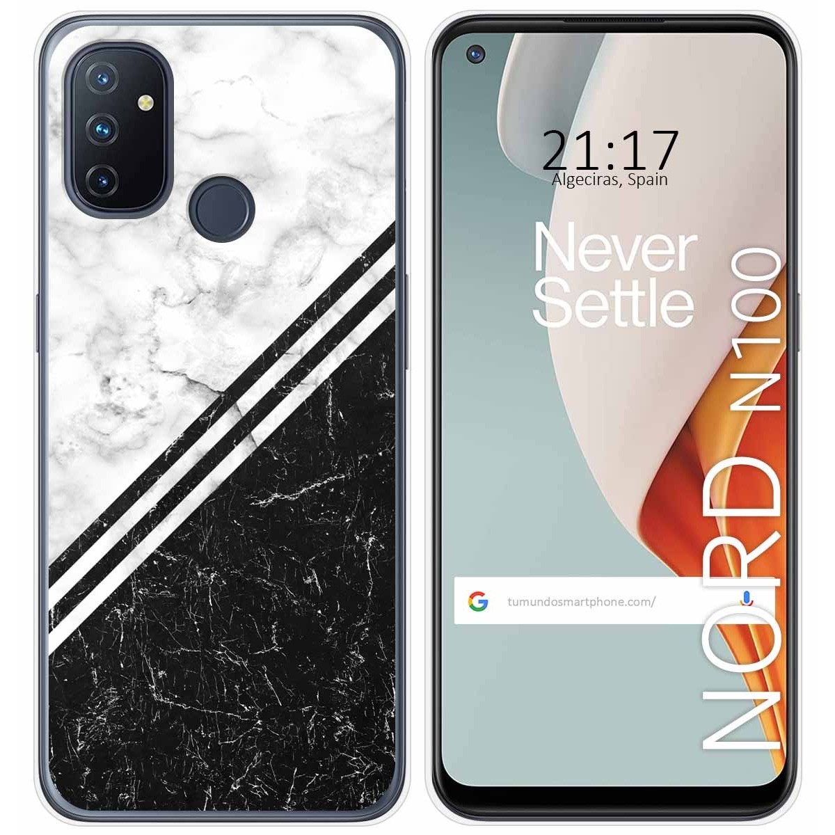 Tumundosmartphone Funda Gel Tpu para Oneplus Nord N100 diseño Mármol 01 Dibujos