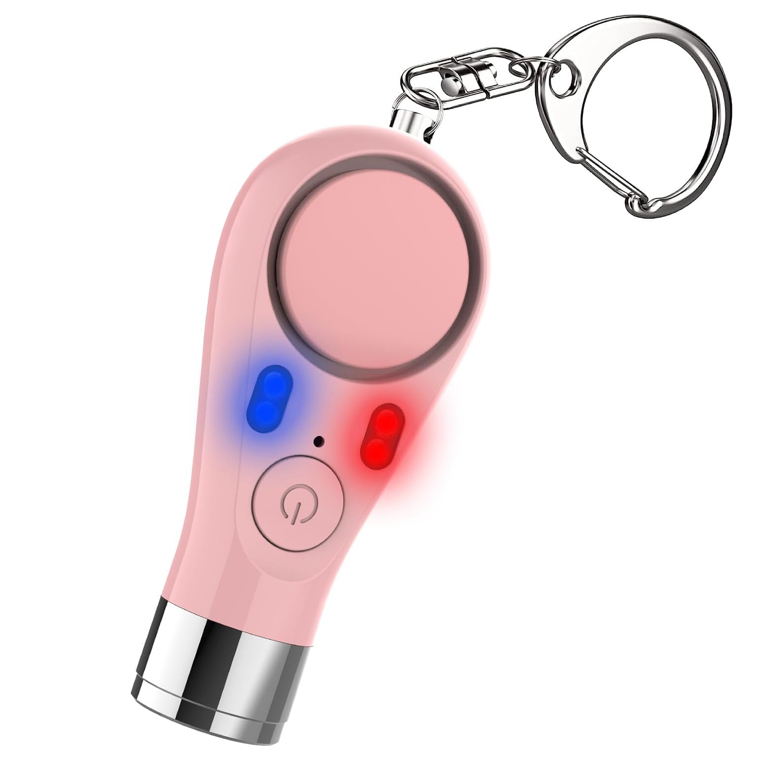 DAM Alarma SOS personal con luz LED brillante, señal roja/azul y sonido de 125–135 dB. Batería recargable.