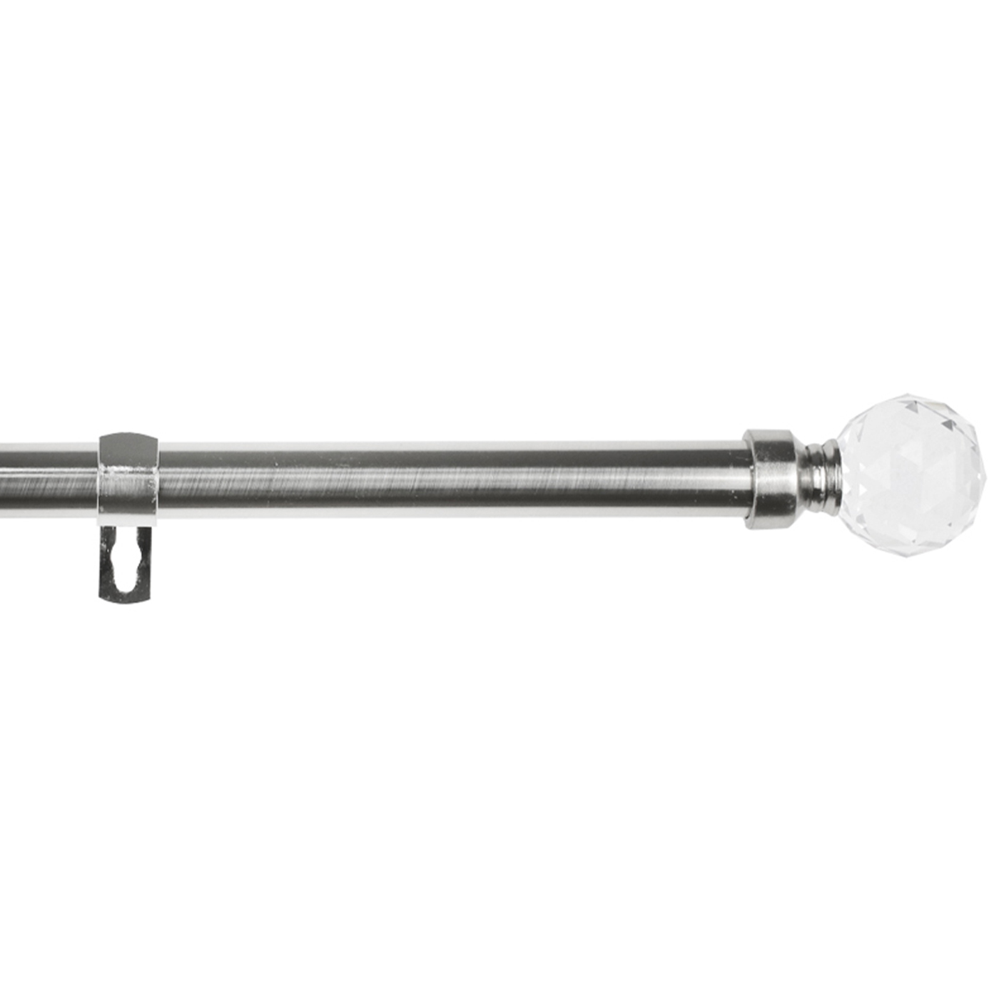 Barra de Acero Sencilla Forja Universal Extensible,Barra de Cortinas Decorativa Extensible de Acero ideal para Salón, Comedor, Habitación, Oficina- Bola Cristal