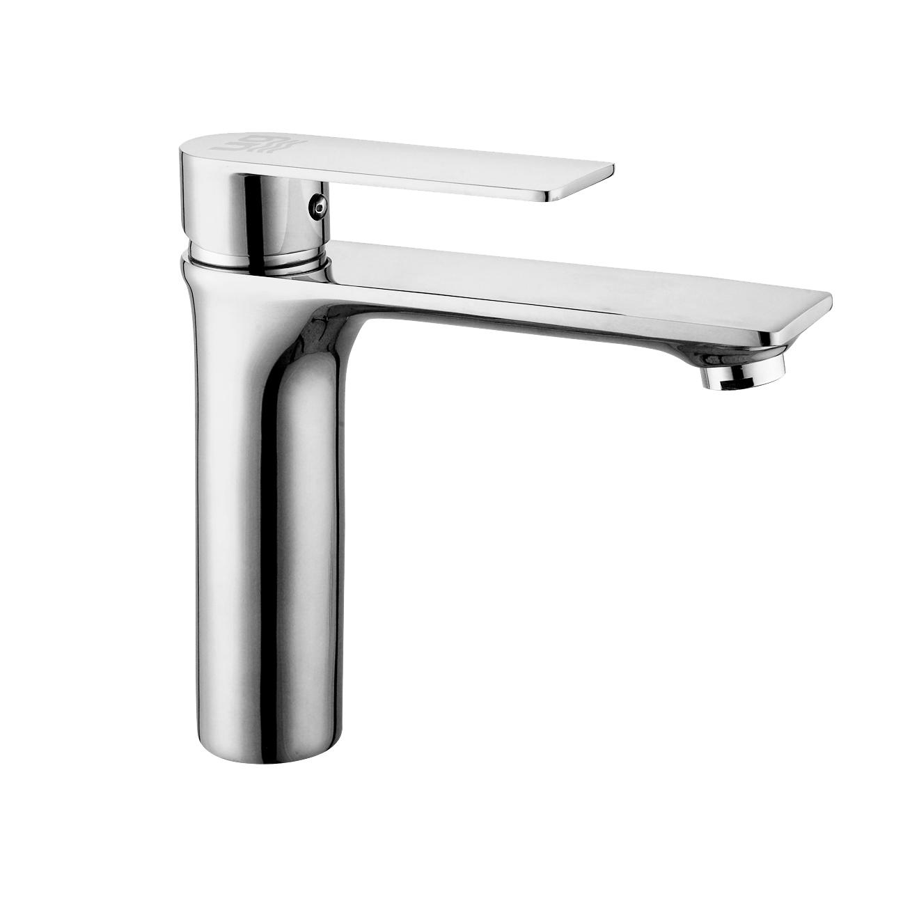 DP GRIFERÍA Grifo Lavabo Monomando Serie Kizu Sin Base Cartucho Discos Cerámicos 35mm S/F Acabado Cromo Latiguillos 500mm Certificado CE