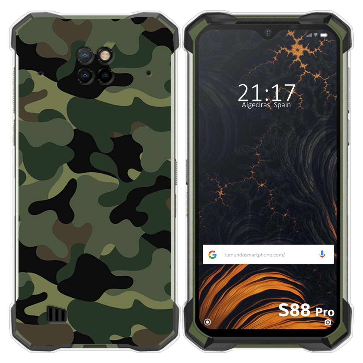 Tumundosmartphone Funda Gel Tpu para Doogee S88 diseño Camuflaje Dibujos