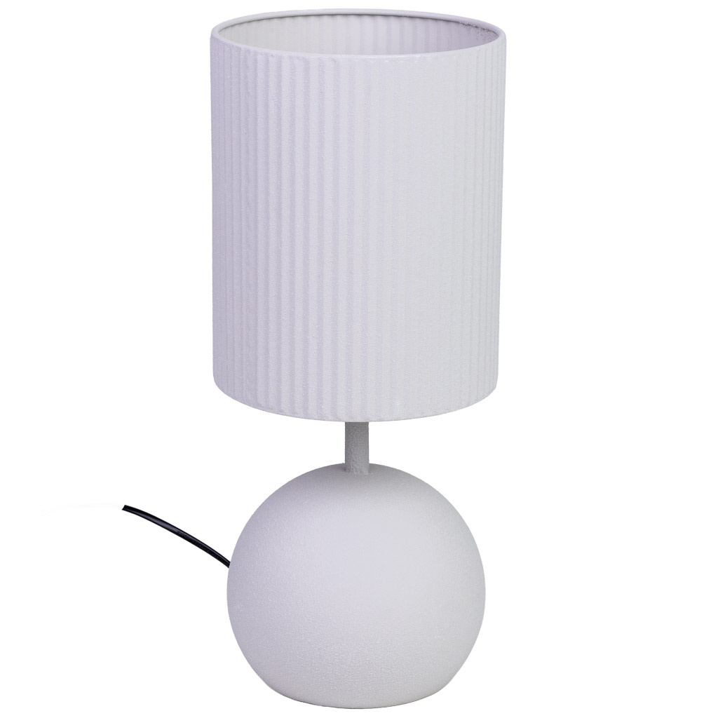 Wonderlust Deco - Lámpara de mesa de metal 19x19x45h cm Blanco 19x19x45h cm