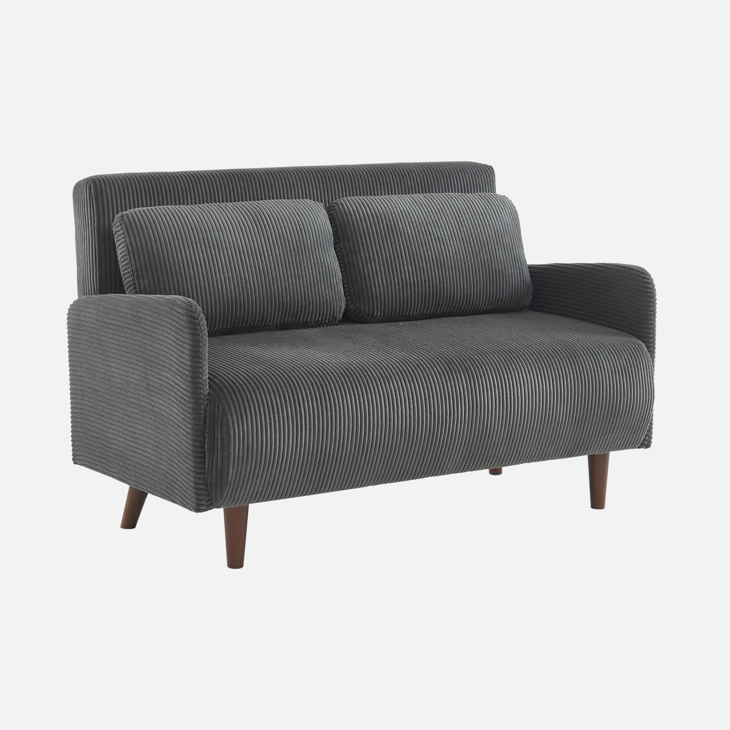 sweeek - Sofá cama de pana con patas de madera,  2 plazas , Panam pana , 131x75x81