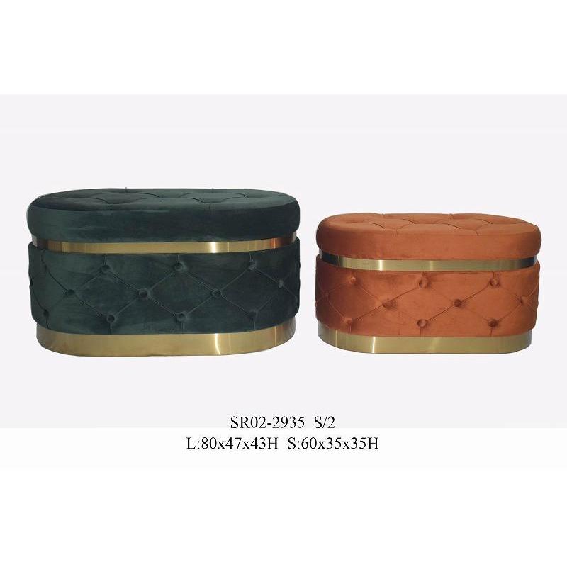 DESCALZADORA SET 2 POLIESTER MDF 80X47X43 CAPITONE FIJALO MB206645