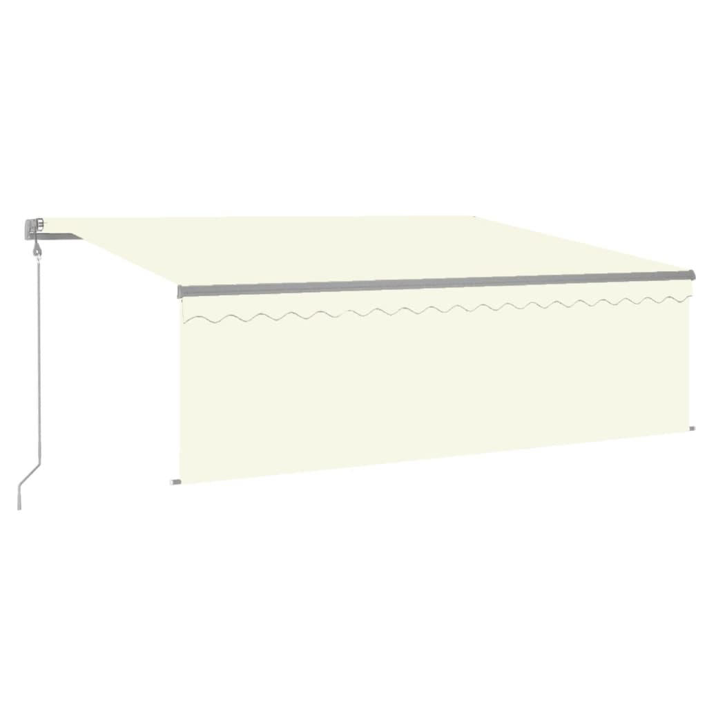 vidaXL Toldo automático con persiana LED sensor de viento crema 4x3m