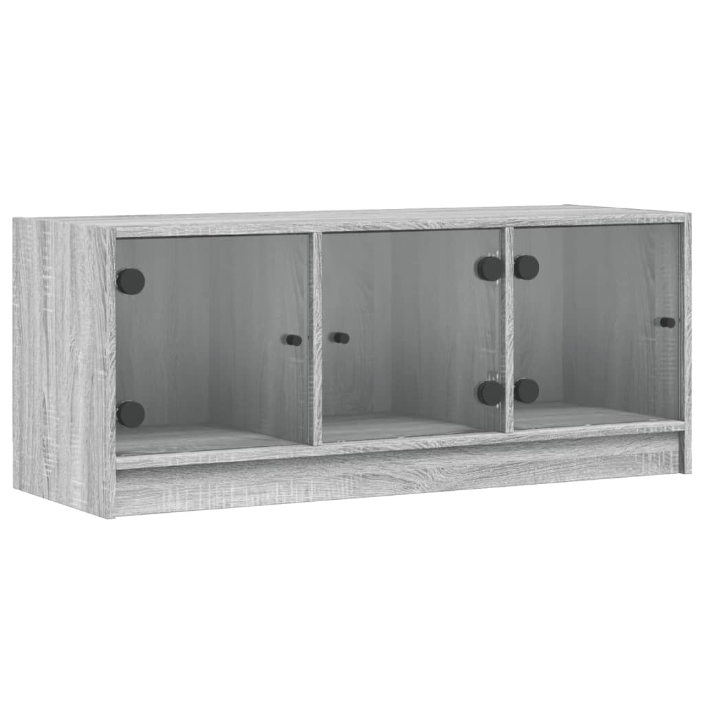 vidaXL Mueble de TV con puertas de vidrio 102x37x42 cm, Mueble de Salon, Mueble TV, Mueble TV salon, Mesa de TV, Mueble tele