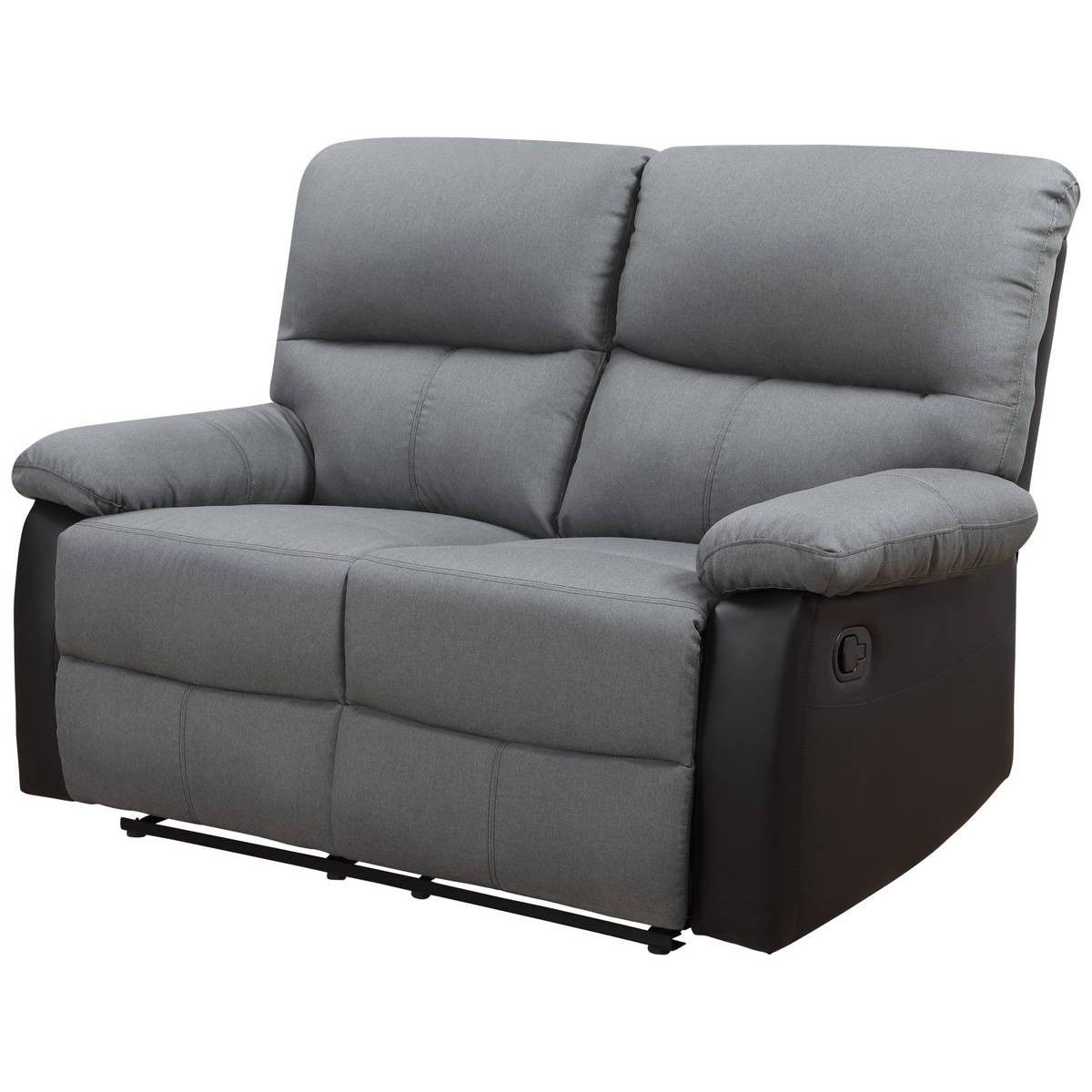 Habitat y Jardin - Sofá reclinable 2 plazas "Lincoln" - Negro/Gris oscuro