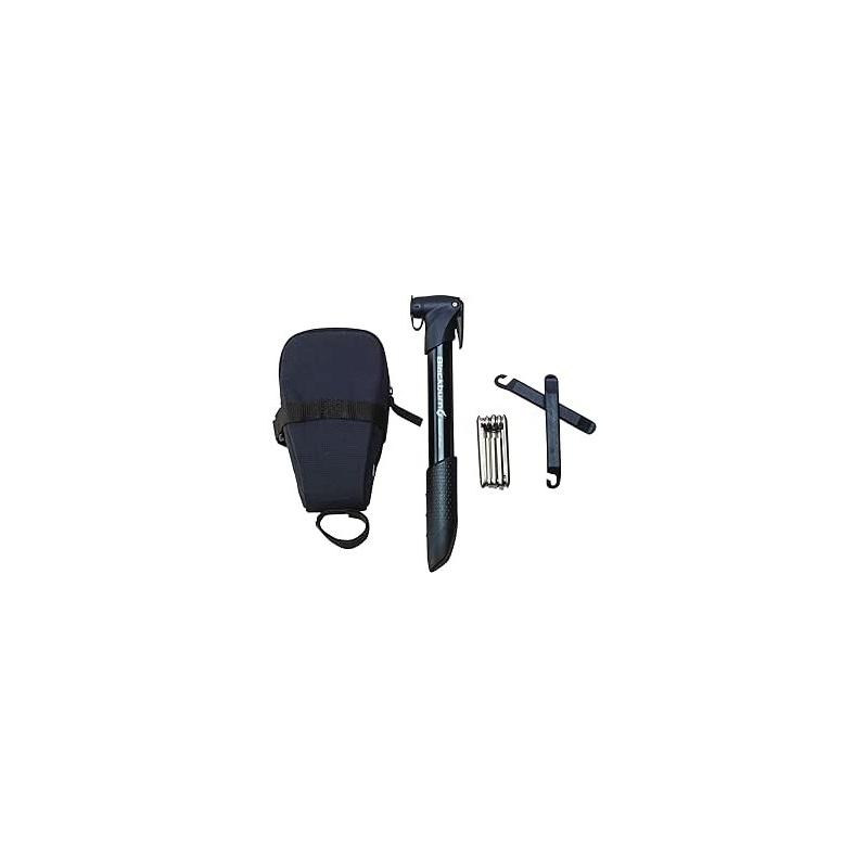 CRANKBROTHERS - Kit Básico Local Ride Miniherramienta con Mini Herramienta HEIST 6, Mini Hinchadora Anyvalve para Válvulas Presta y Schrader, 2 Desmontables, Ideal para Ajustes Rápidos en Bicicletas