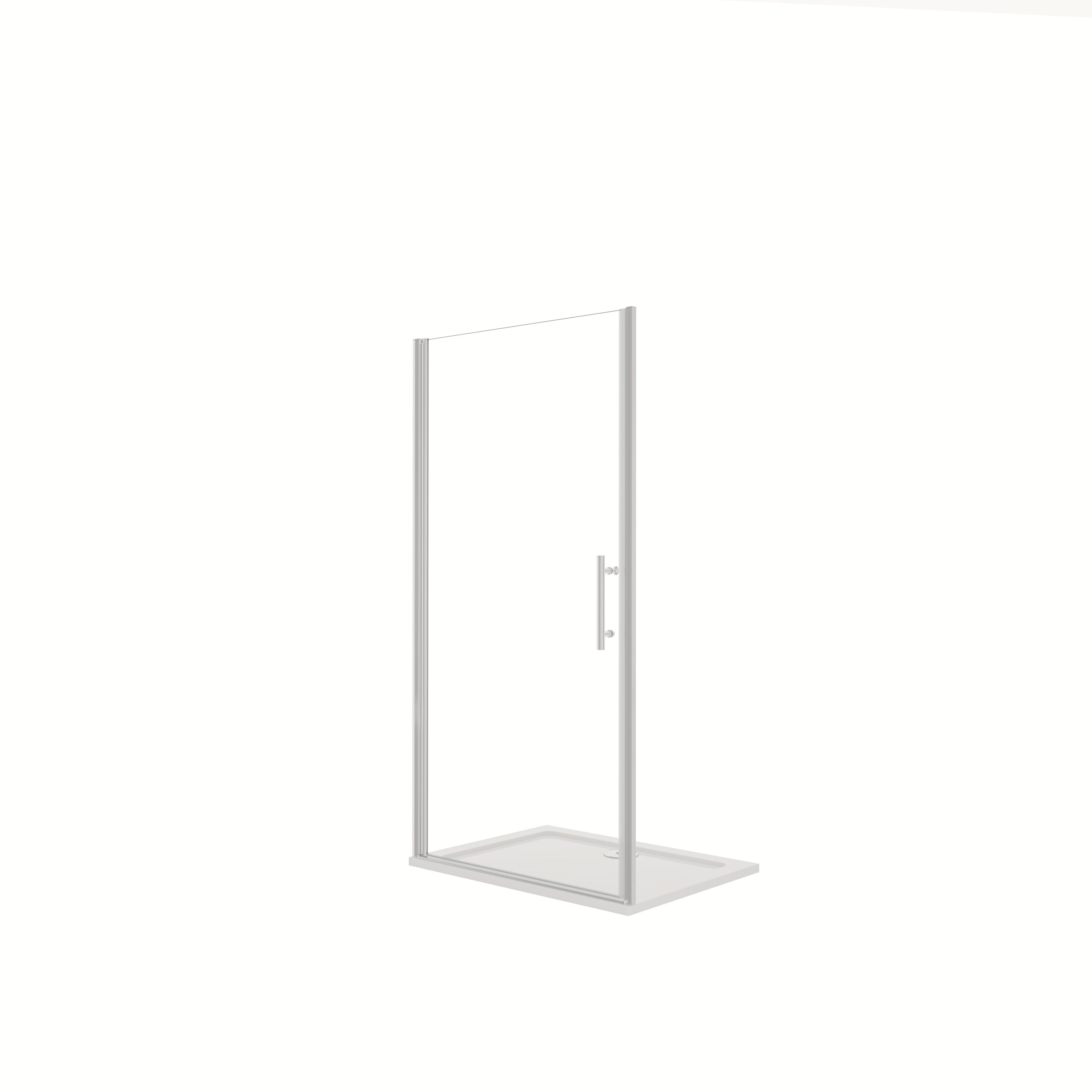 AICA Mampara de Ducha Frontal Abatible 1 Hoja Perfil Cromado Vidrio Antical 6mm (686-716)x1950mm + Plato de Ducha 70x70x3cm + Accesorios de desagüe