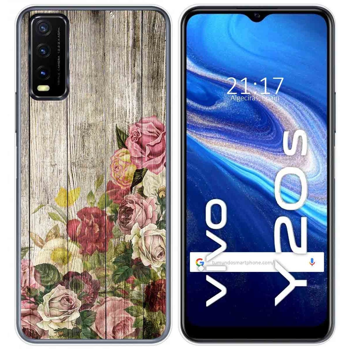 Tumundosmartphone Funda Gel Tpu para Vivo Y20s / Y11s diseño Madera 08 Dibujos