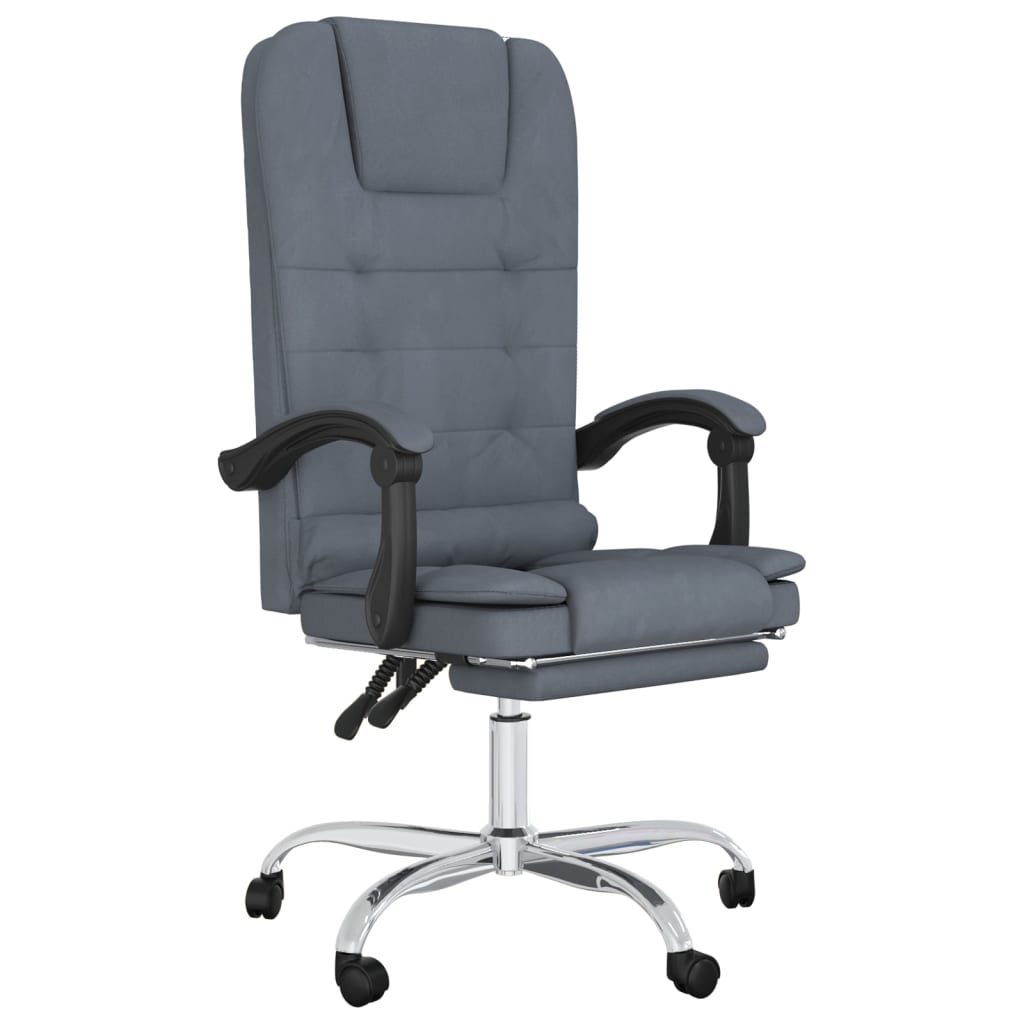 vidaXL Silla de Oficina Reclinable con Masaje Sillón de Ordenador Terciopelo