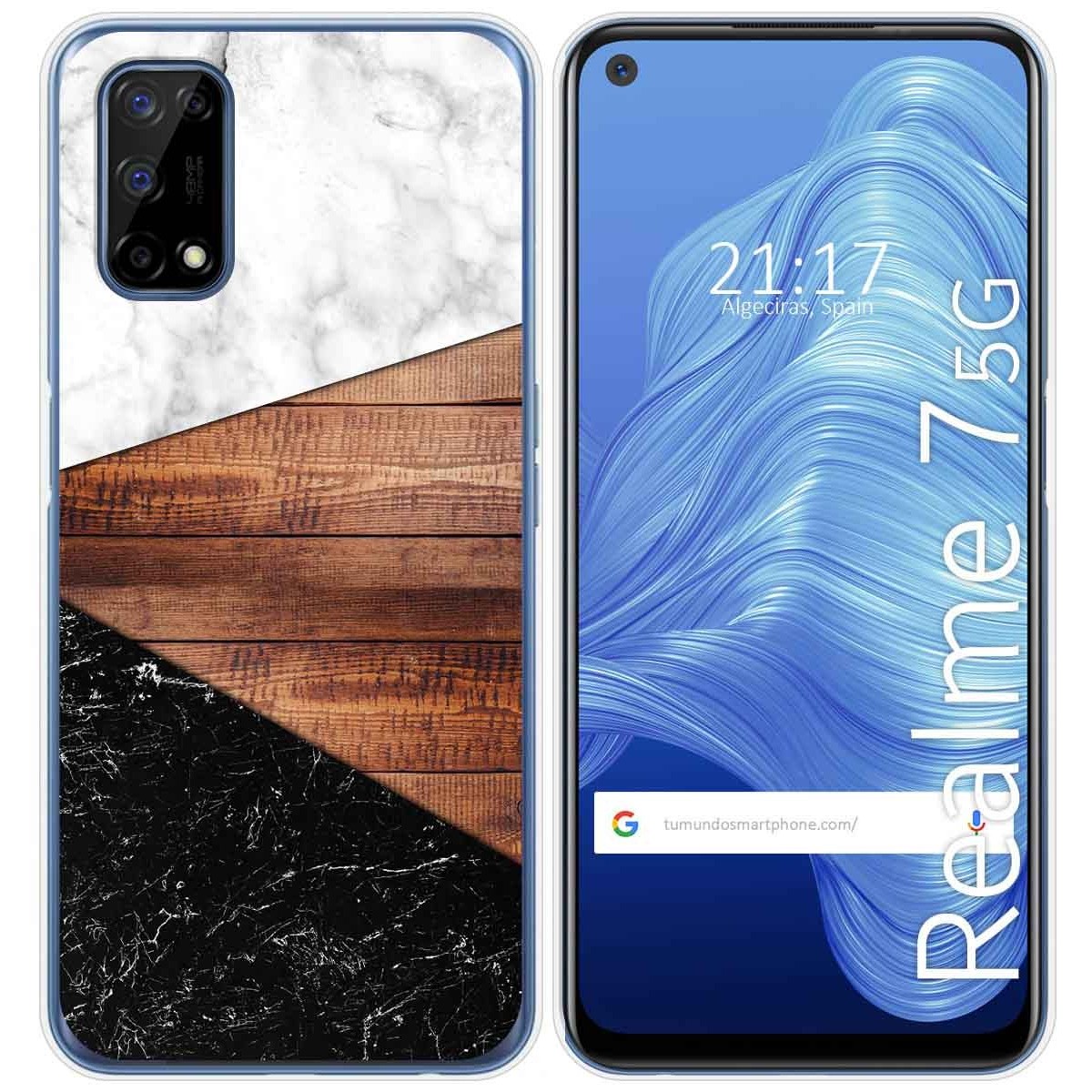 Tumundosmartphone Funda Gel Tpu para Realme 7 5G diseño Mármol 11 Dibujos