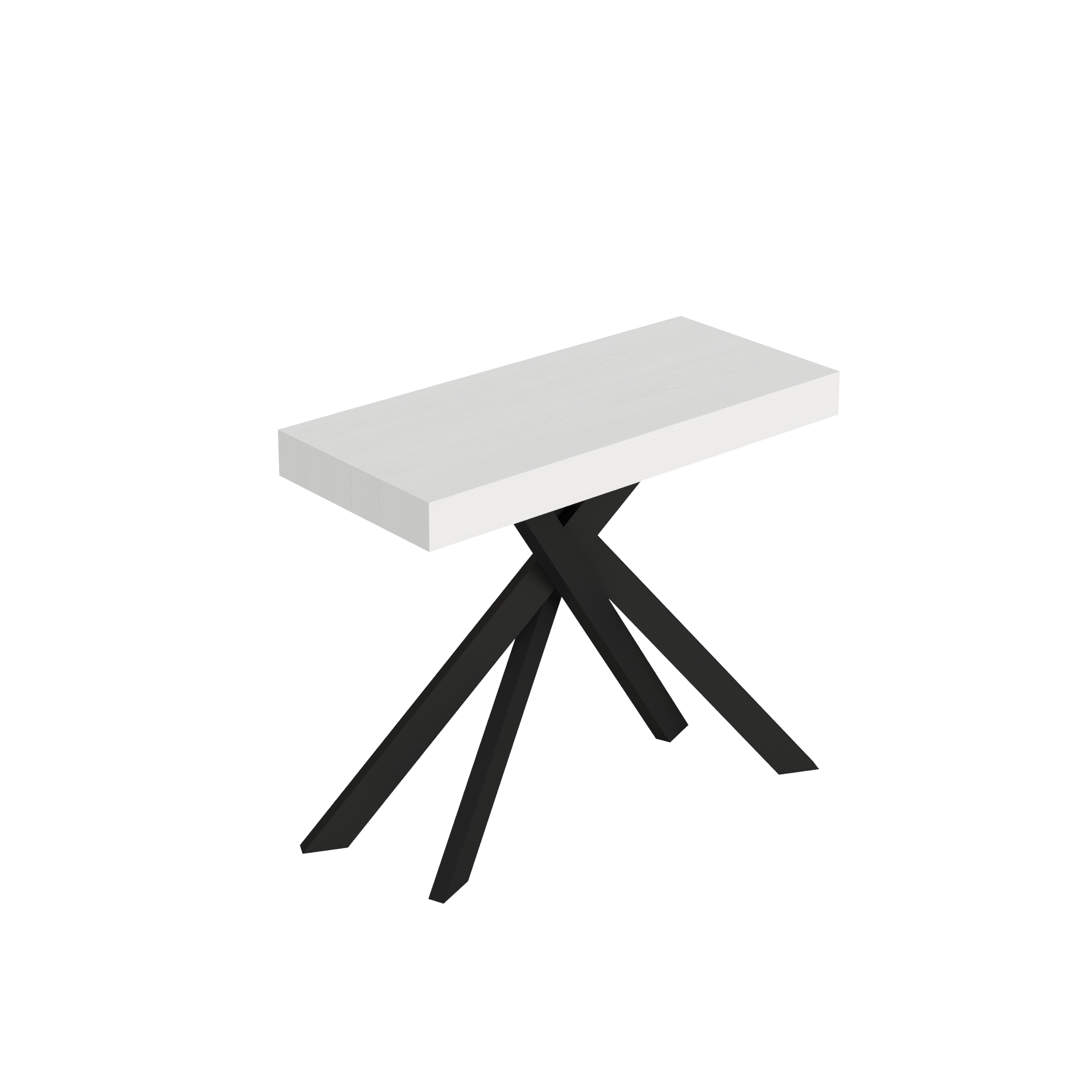 Consola extensible 90x40/196 cm Saki Small fresno blanco patas antracita - Itamoby