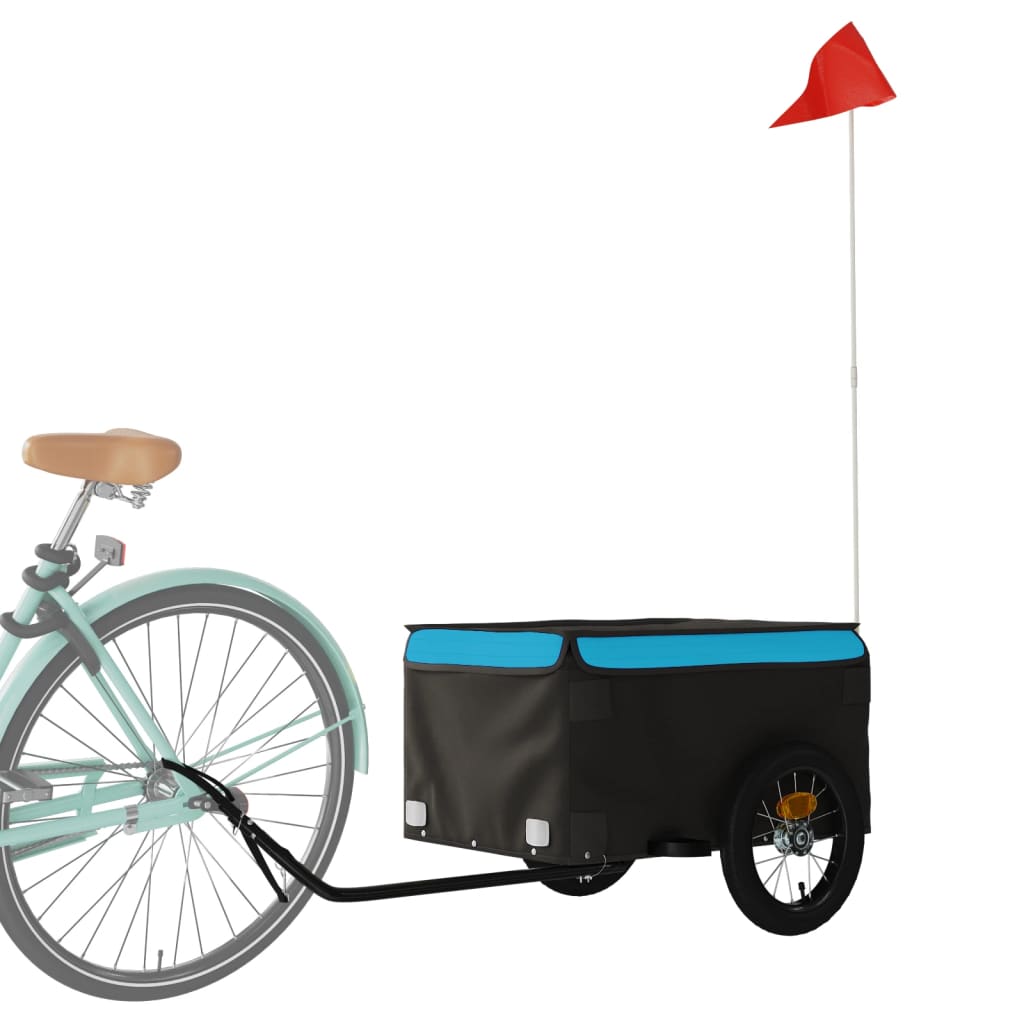 vidaXL Remolque para Bicicleta de Carga Carrito para Bici Hierro 30 kg Color Negro,  Amarillo,  Azul y mas