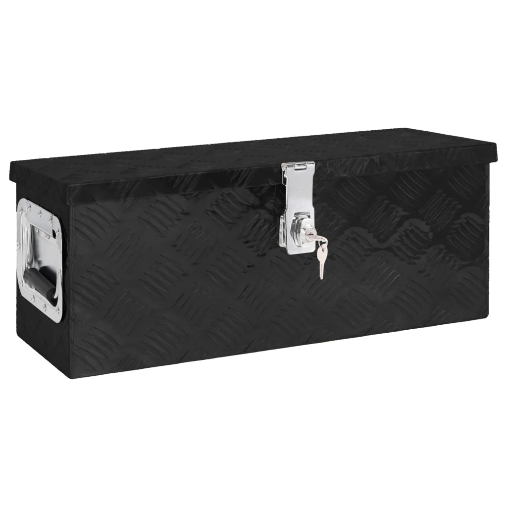 vidaXL Caja de Almacenaje de Aluminio Herramientas con Tapa Arcón Baúl Color Negro,  Plateado, y mas