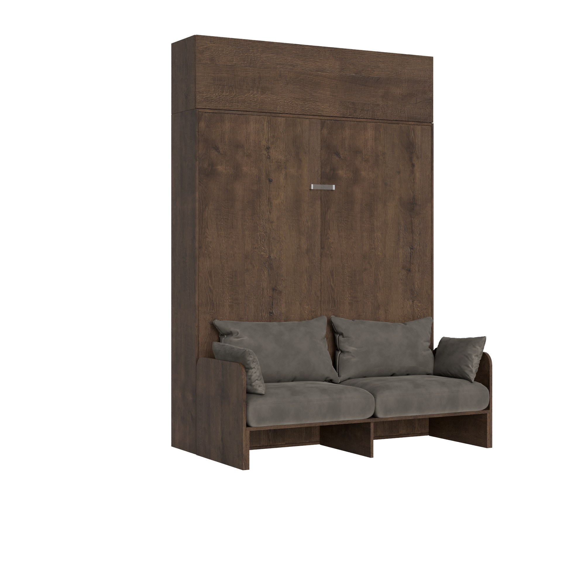 Cama doble Kentaro de nogal con mueble alto Vasistas (ALESSIA 20) - Itamoby