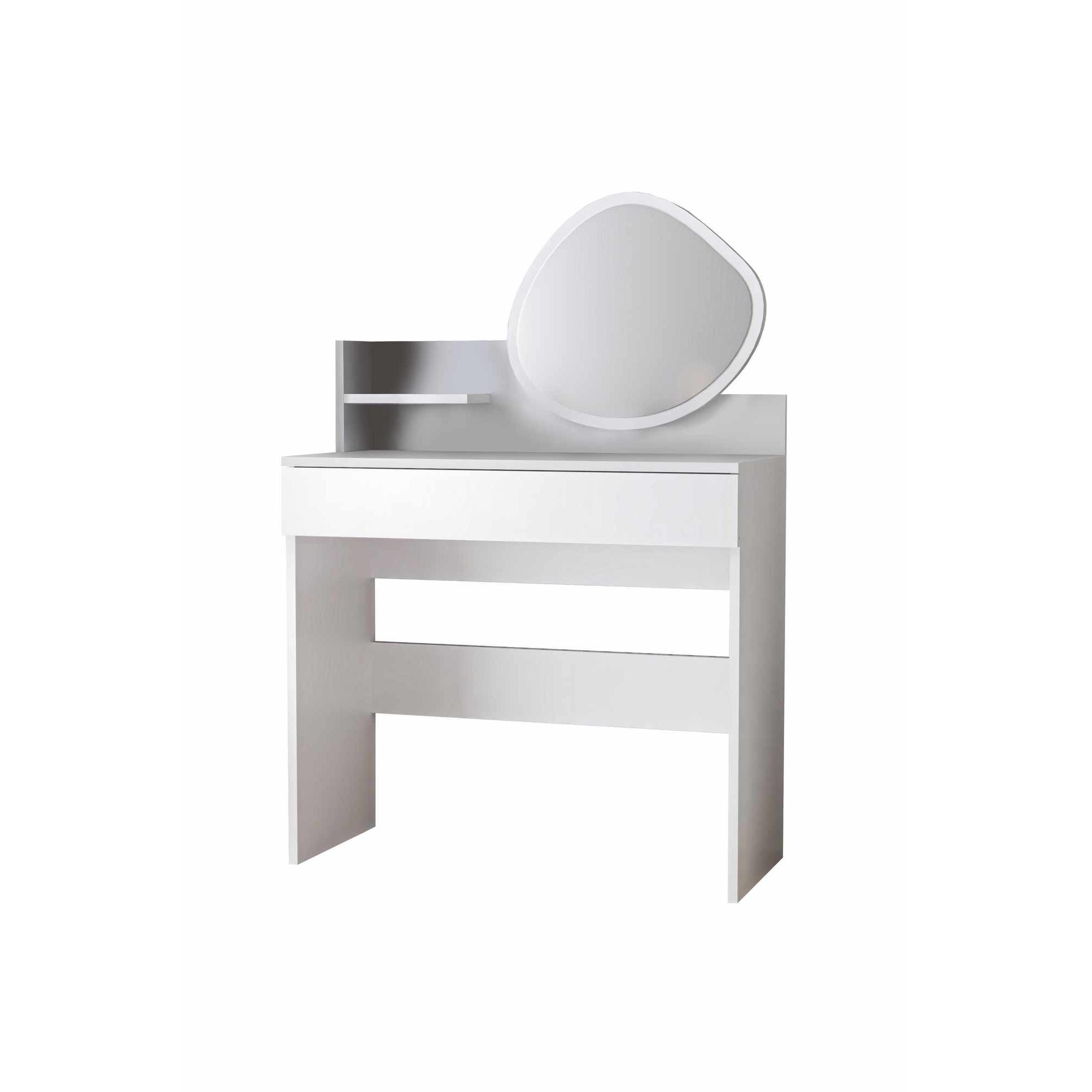 Habitat y Jardin - Tocador "Harmony Mini Amorphous" con espejo de madera - 90 x 40 x 133 cm - Blanco