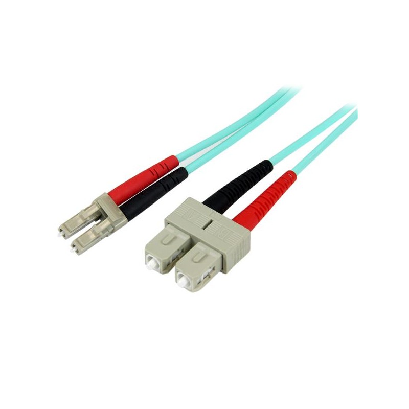 StarTech.com - Cable de 2m de Fibra Óptica Multimodo OM3 LC a SC UPC - Full Duplex 50/125µm - para Redes de 100G - LOMMF/VCSEL - A50FBLCSC2