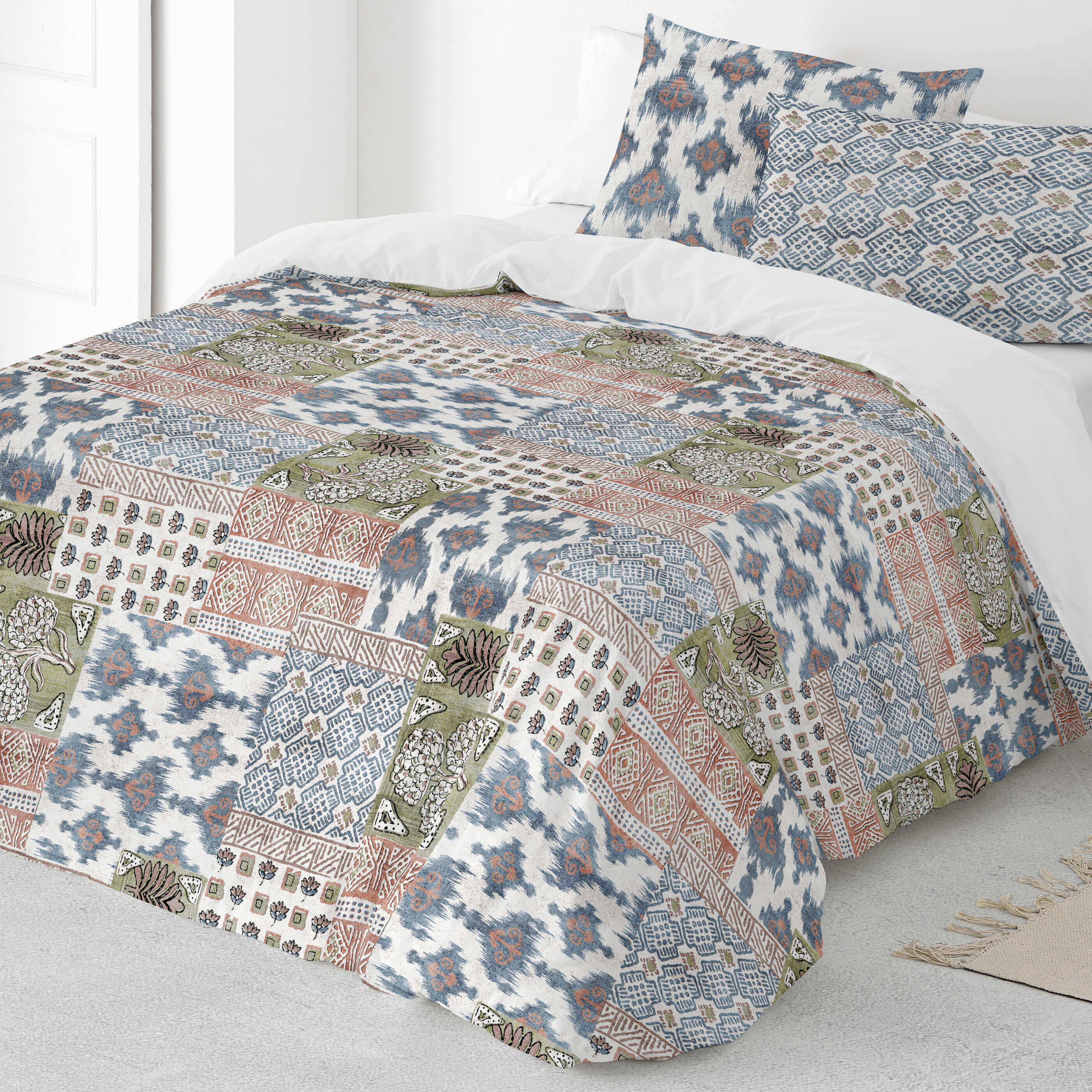 NATURALS  - Funda Nórdica Estampada 100% Algodón Extrasuave - Juego de 2/3 Piezas Funda de Edredón y 1 o 2 Fundas de Almohada - Cama 90/135/150/180 cm - Fabricada en España