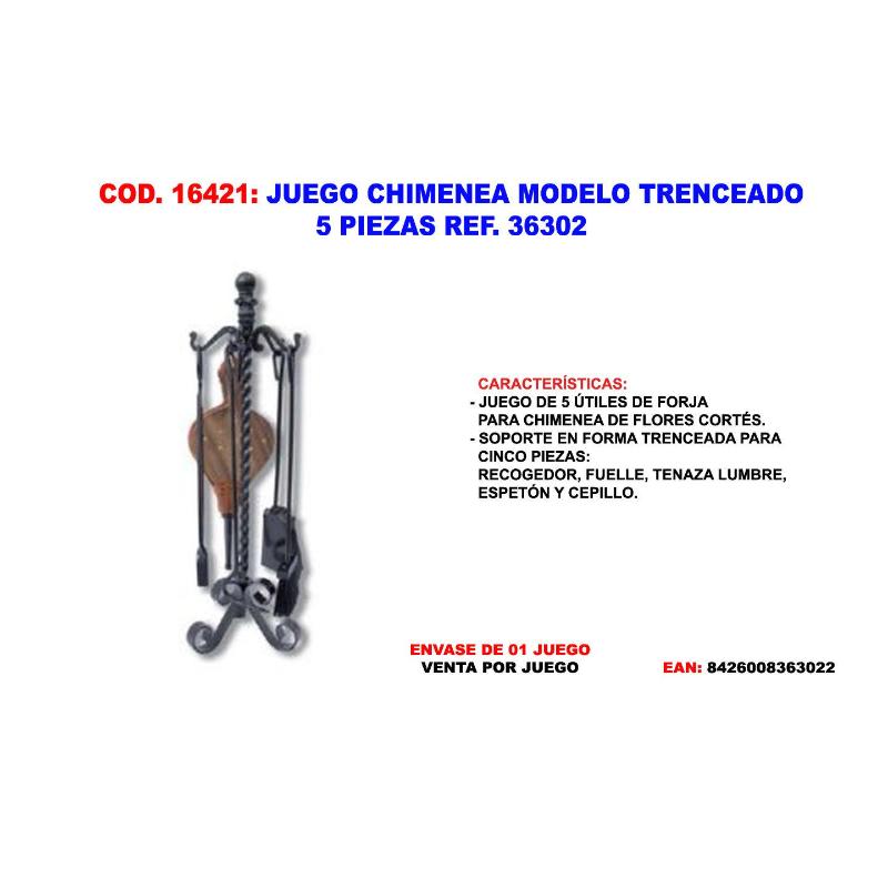 Juego chimenea modelo trenceado 5 piezas 36302
