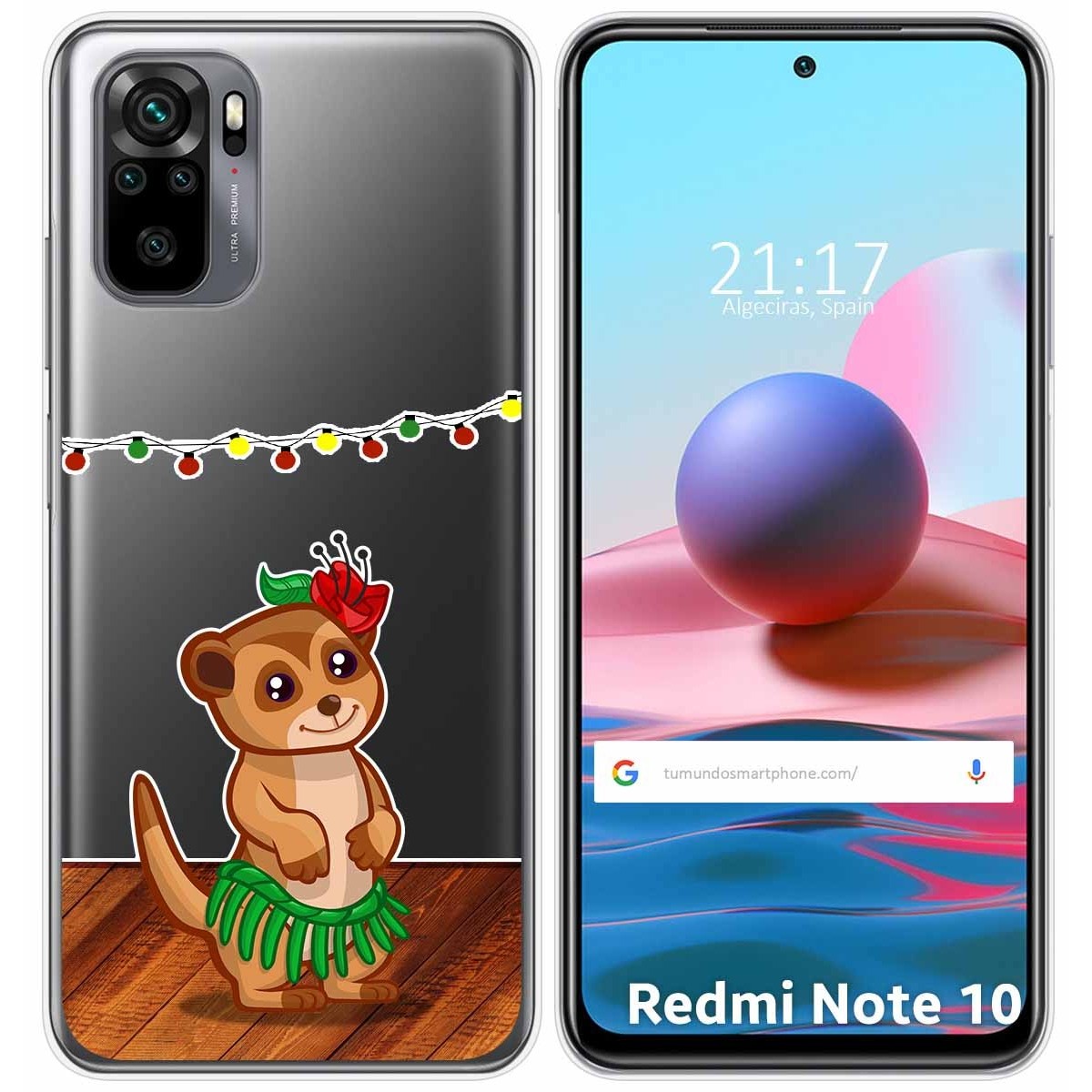 Tumundosmartphone Funda Gel Transparente para Xiaomi Redmi Note 10 / 10S diseño Suricata Dibujos