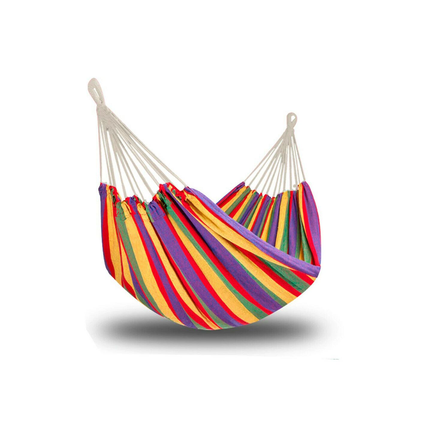 Hamaca Colgante Portátil Multicolor 200x80cm Hamaca para Jardín Camping Hasta 150kg