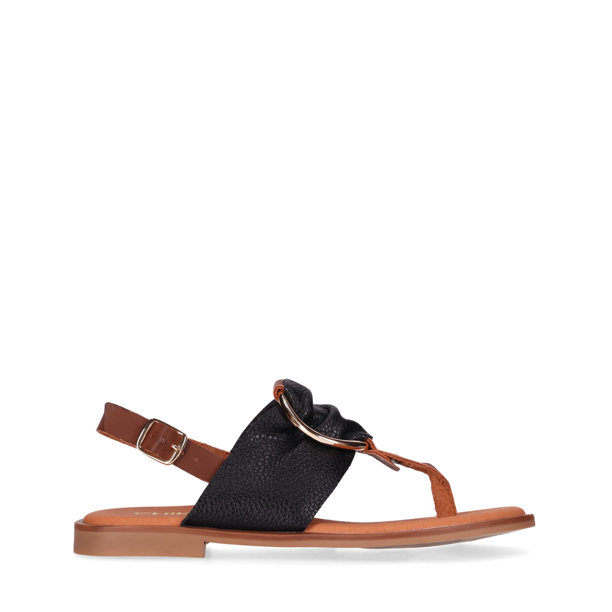 Chika10 Leather MUSAKA 22 Sandalias Planas Negro/Black