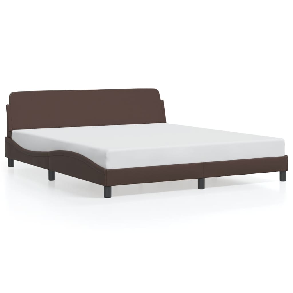 vidaXL Estructura de cama Dover cuero sintético marrón 180x200cm