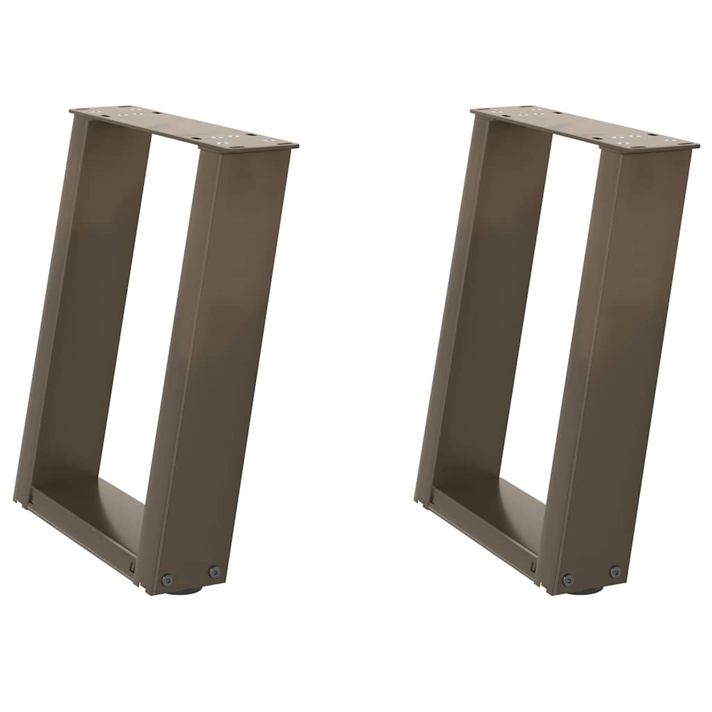 vidaXL Patas para mesa de centro en forma de U (2 unidades) 28 x (42-43) cm, acero