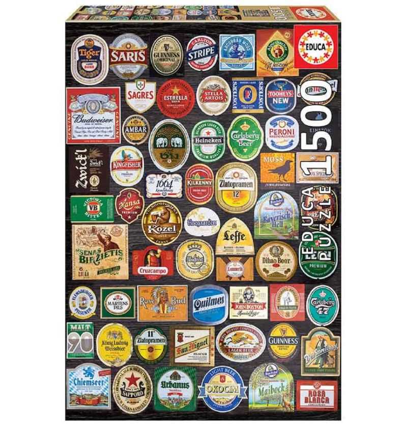 Educa Borras - Puzzle 1500 piezas Etiquetas de Cervezas
