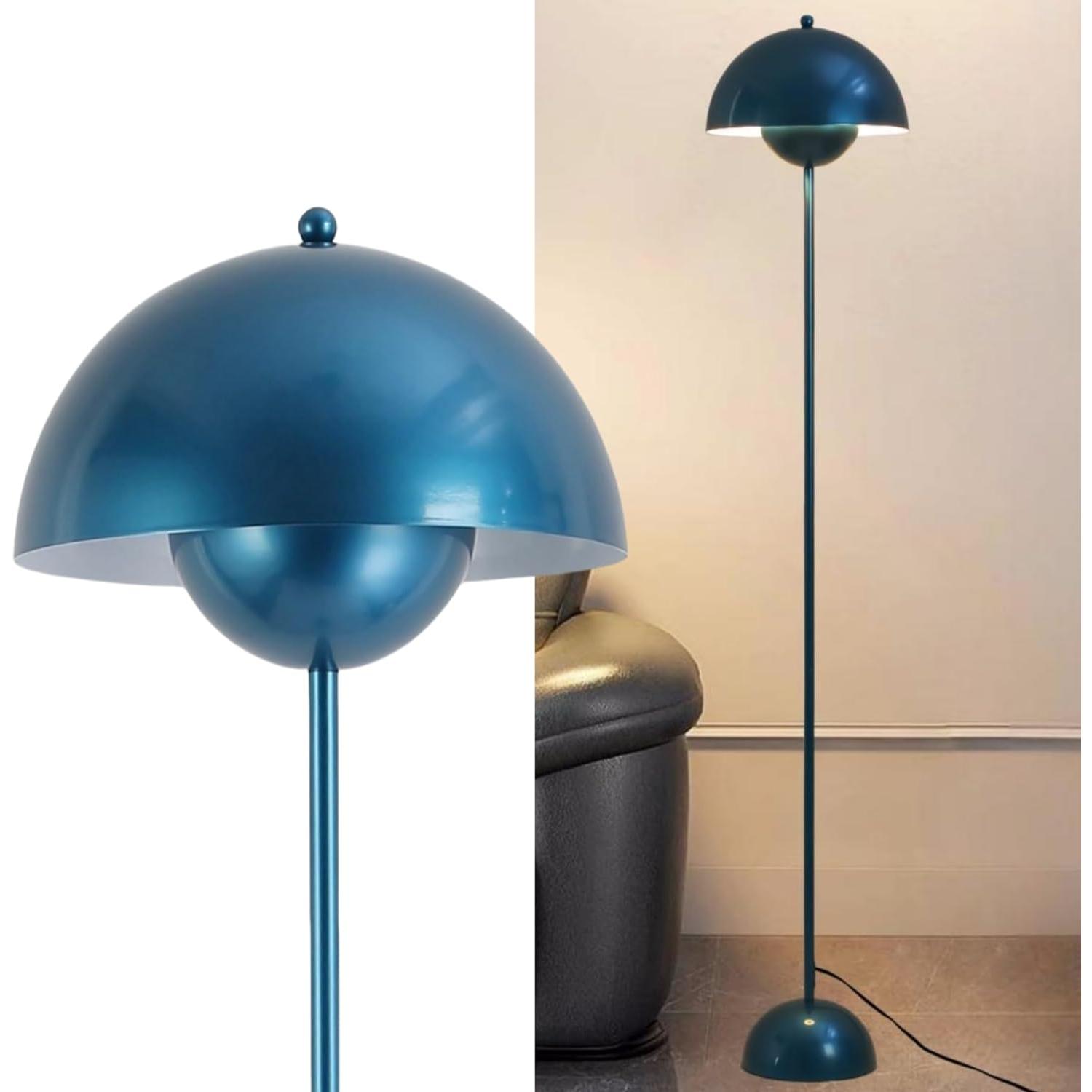 ALPINALUZ Lámpara de Pie de Diseño Nórdico Clásico on Pantalla y base Parabólica Casquillo E27 para Salón Comedor Dormitorio