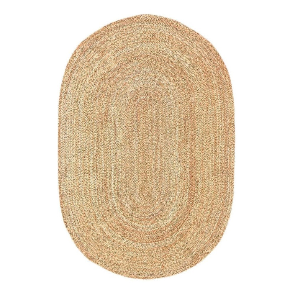 Alfombra de Yute Natural Trenzada a Mano con Forma Ovalada para Pasillo, decoración 100% Fibra Natural. (160x230cm) COSHANO