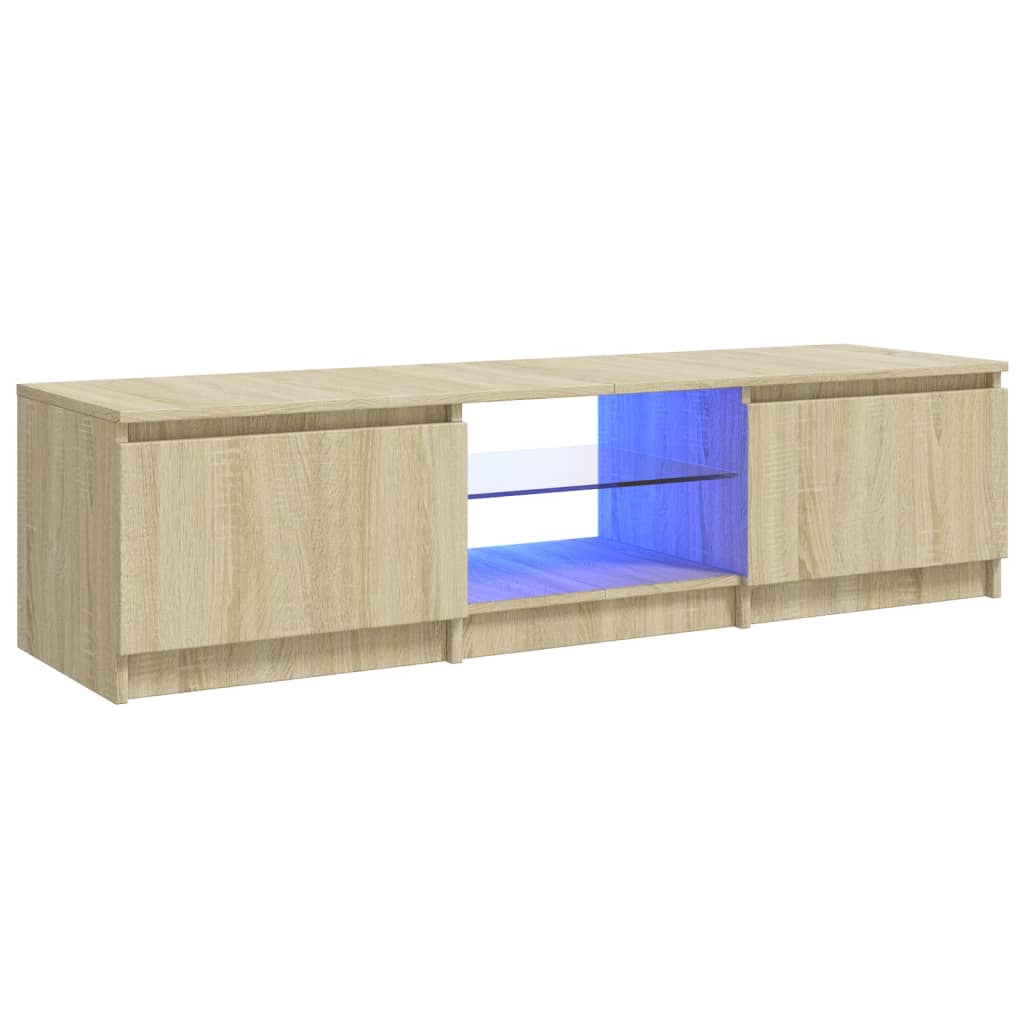 vidaXL Armario TV con luces LED roble Sonoma 140x40x36 cm