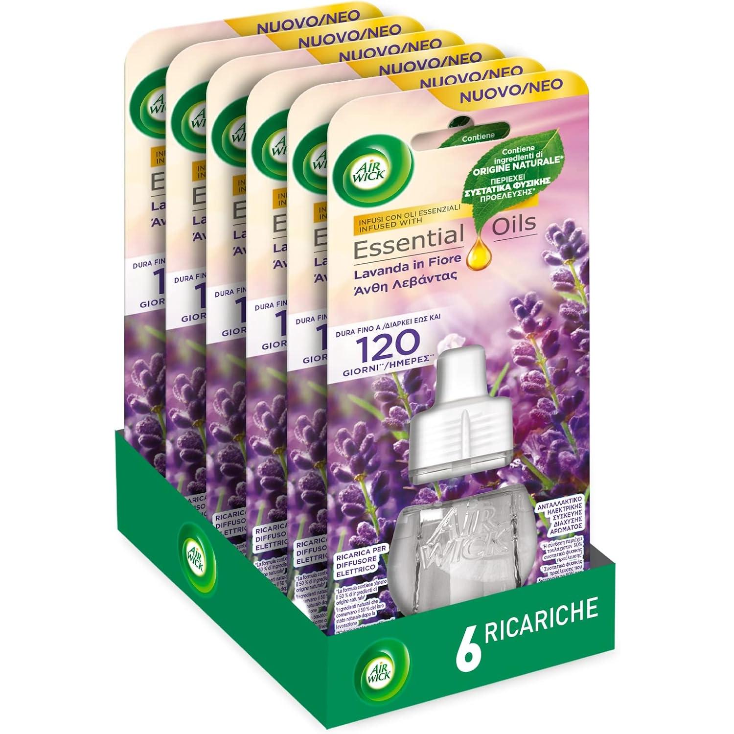 Air Wick Electrico - PACK AHORRO 6 Und - Ambientador para Casa - 2 Aromas Disponibles: Flores Blancas (White Bouquete) o Lavanda