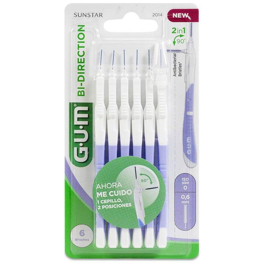 Sunstar Gum Bi-Direction Xs Cepillo Interdental 0.6 Mm, 6 Unidades