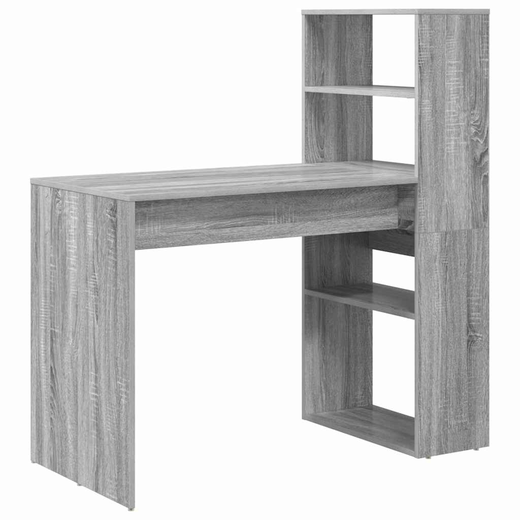vidaXL Escritorio Gris Sonoma 113 x 54 x 120 cm Madera de ingeniería
