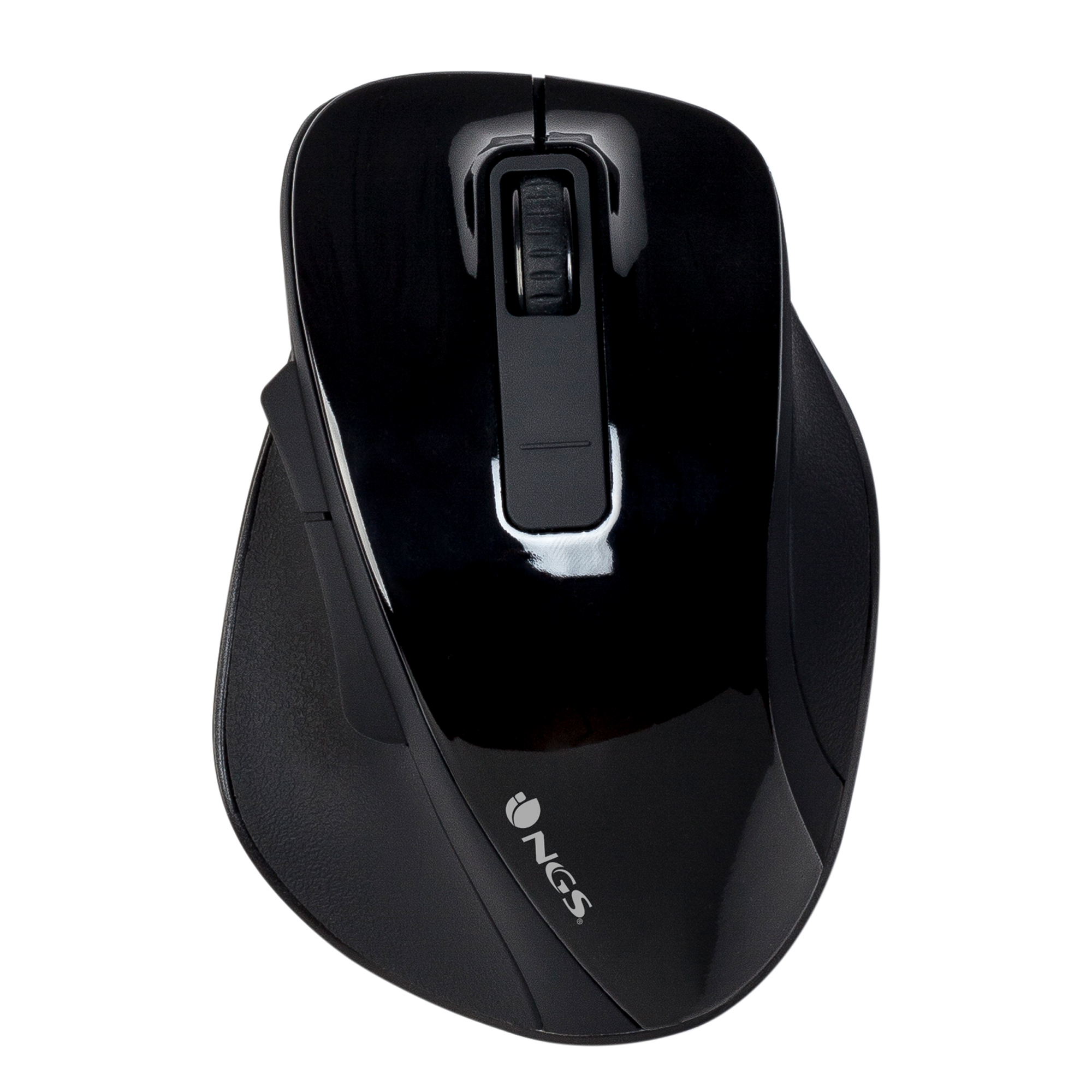 NGS Bow, mano derecha, Óptico, RF inalámbrico, 1600 DPI, Negro
