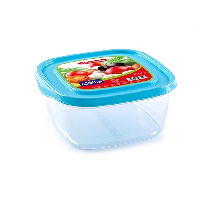 CABLEPELADO Fiambrera almacenamiento de alimento | Tupper Plástico con Tapa | Libre de BPA | Apto para microondas y lavavajillas | 2.5 Litros | 21 cm de ancho x 21.5 cm de fondo x 9 cm de altura