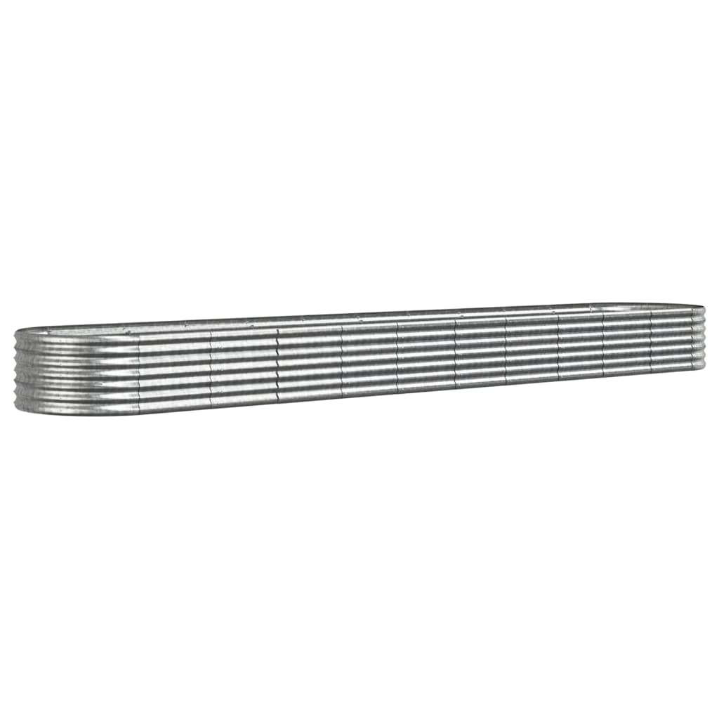 vidaXL Jardinera arriate acero galvanizado plata 440x80x36 cm