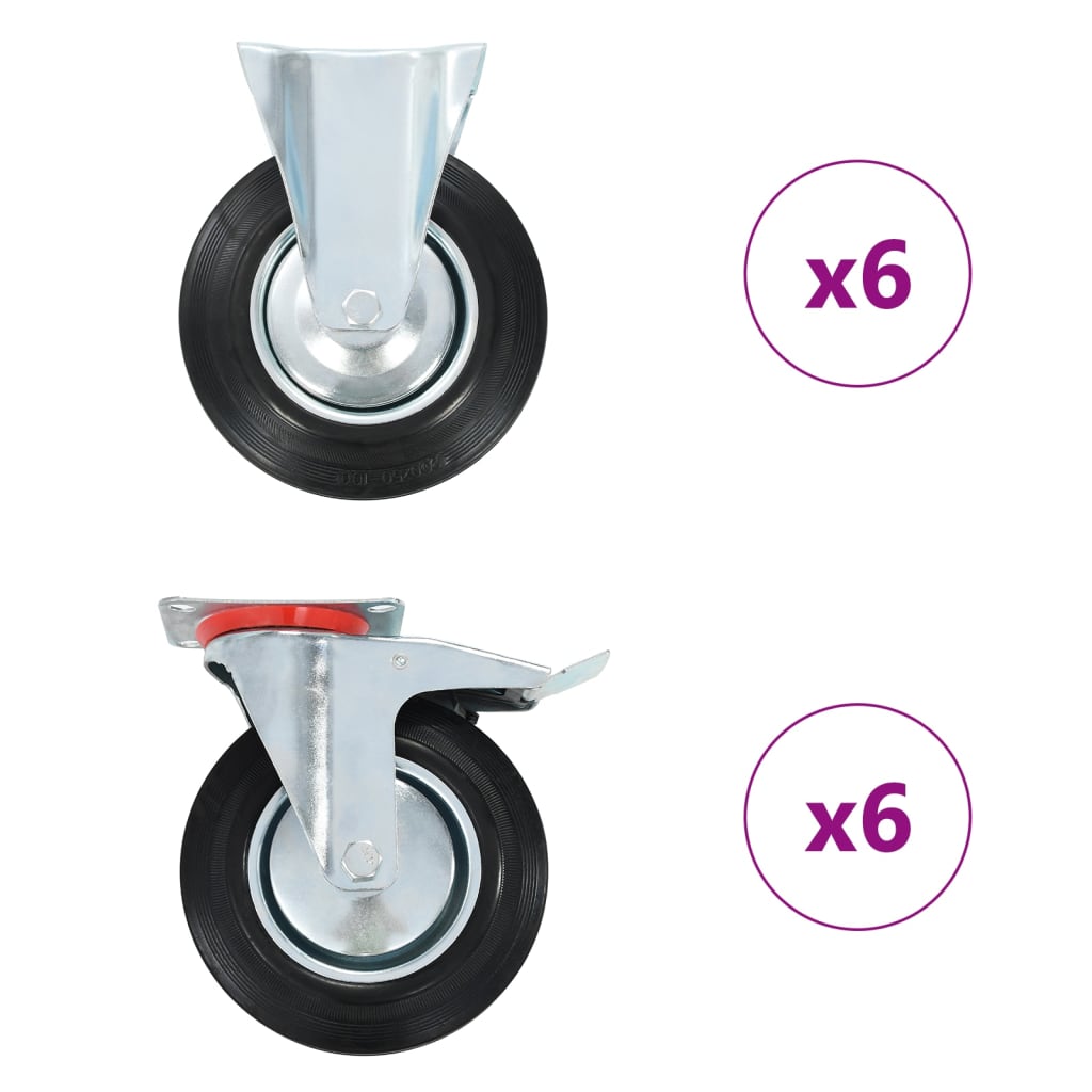 vidaXL Ruedas Fijas y Giratorias de Diámetro 200mm Manipulación Materiales Cantidad 4 unidades,  8 unidades,  12 unidades y mas