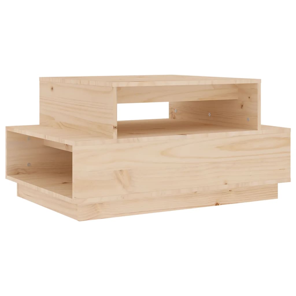 Vidaxl Mesa de Centro de Madera Maciza de Pino 80x55x40,5 Cm Natural