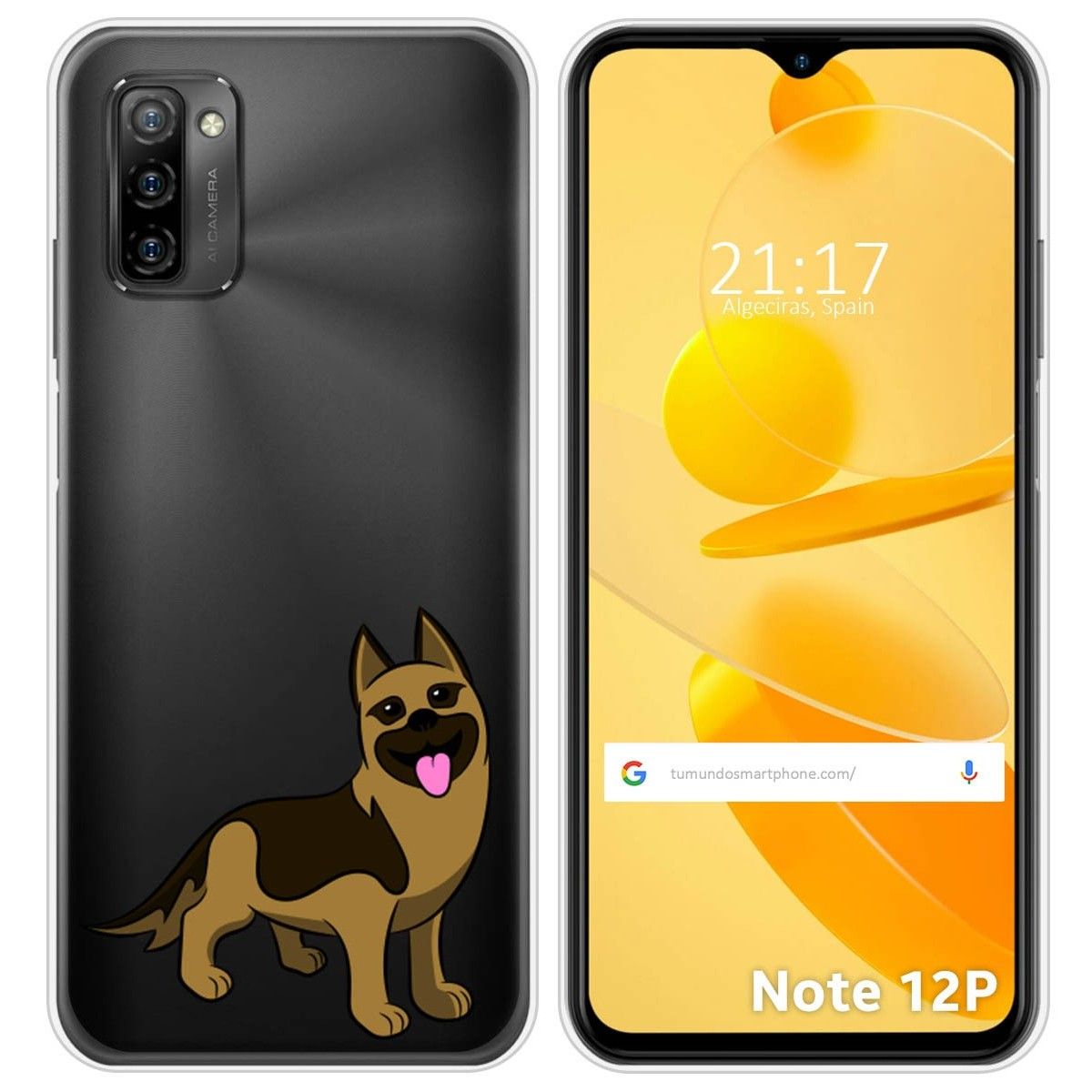Funda Silicona Transparente para Ulefone Note 12P diseño Perros 03 Dibujos