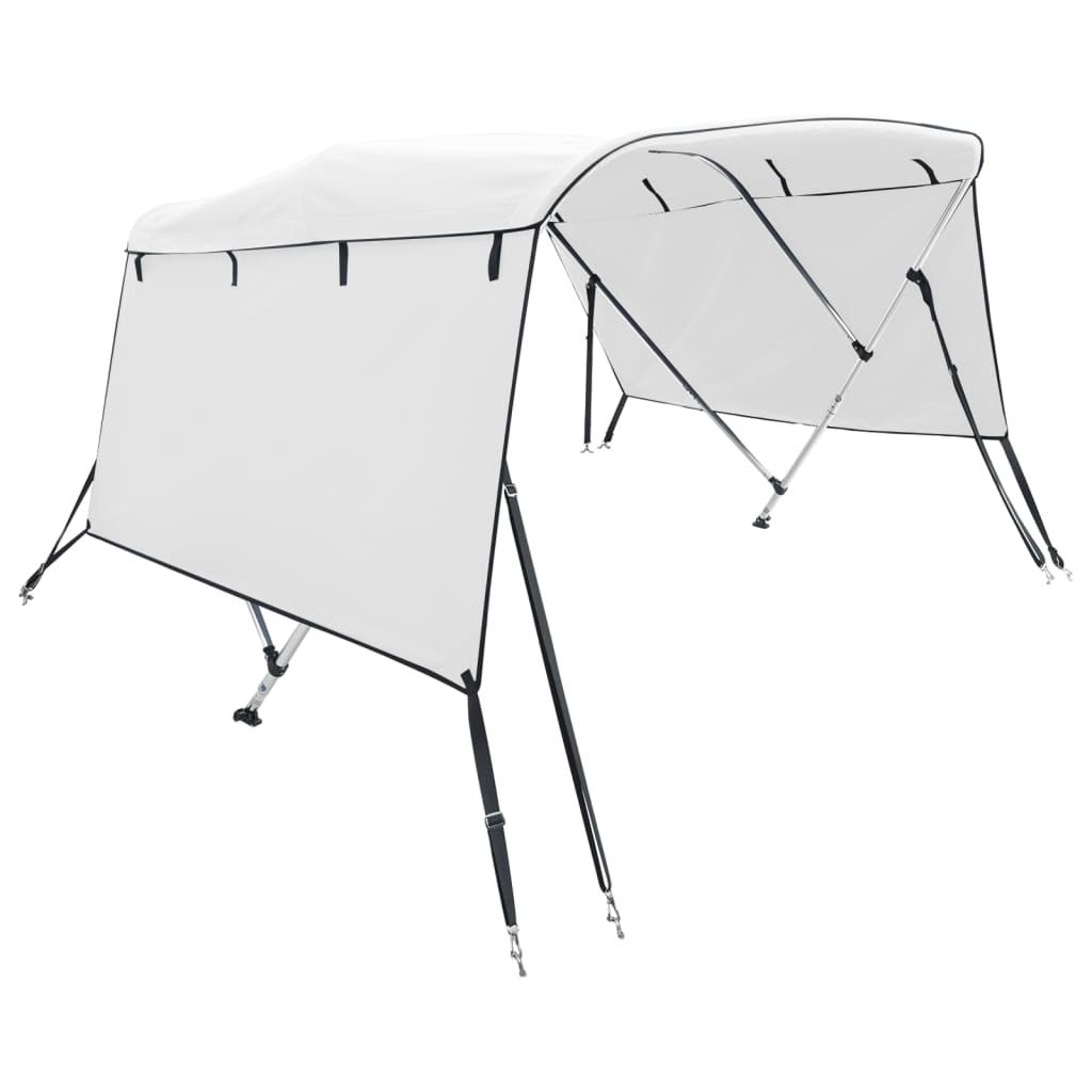 vidaXL Toldo bimini 3 arcos con paredes laterales 183x(154-167)x137 cm Color Azul, anthracite grey, Blanco y mas