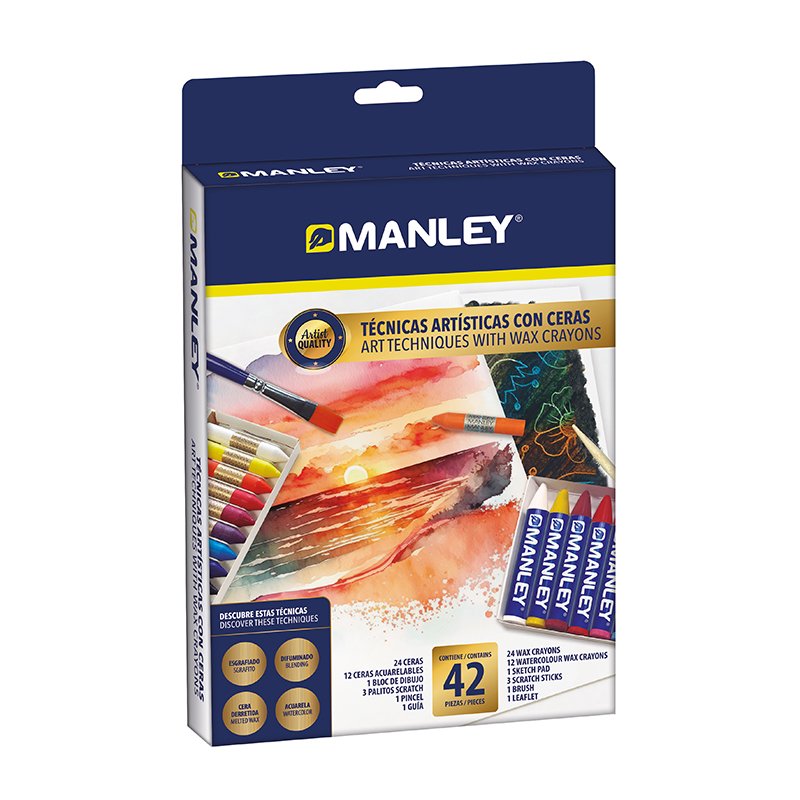 Lapices Cera Manley -Caja de 50 Colores Ref.150