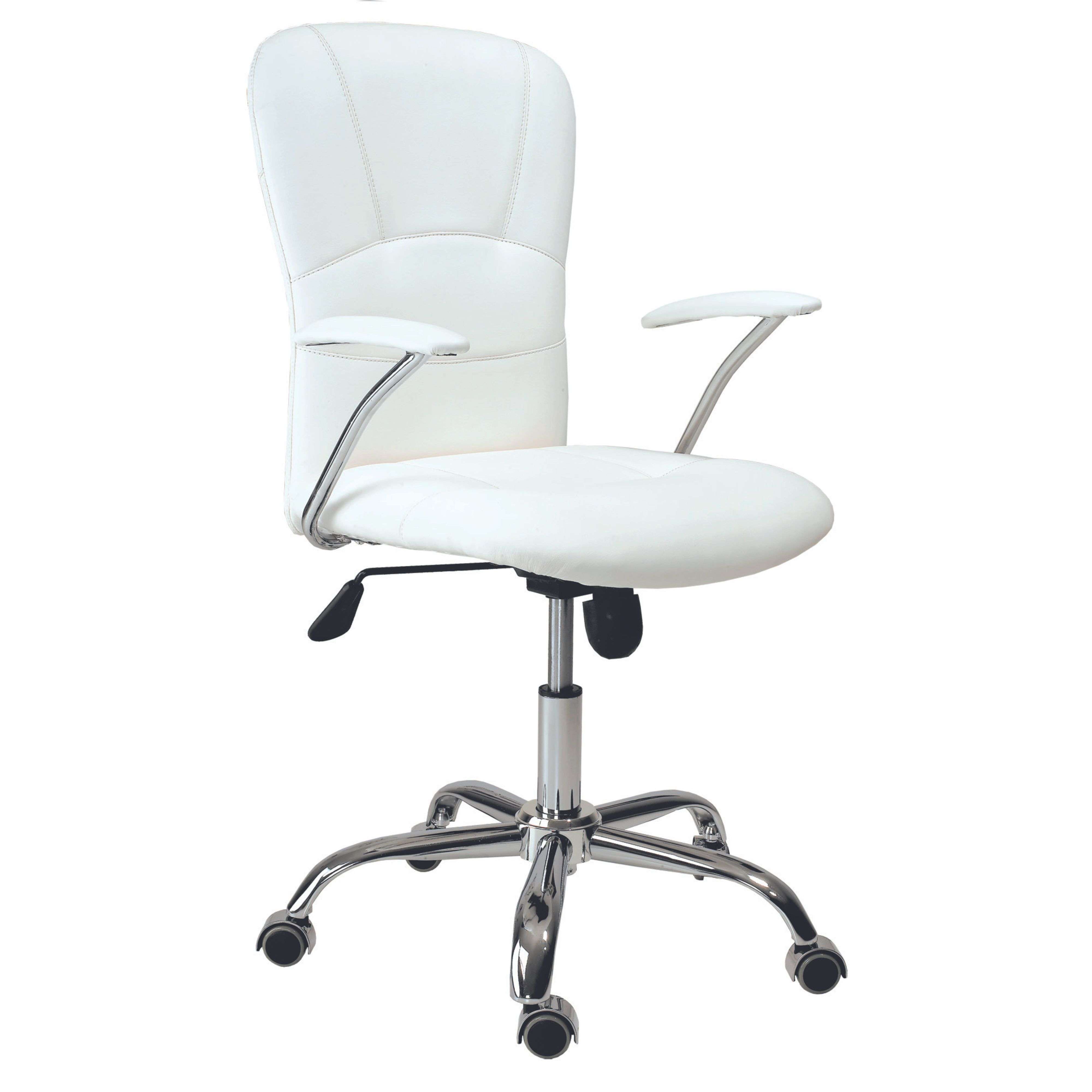 Miroytengo Silla de oficina escritorio en color blanco de polipiel
