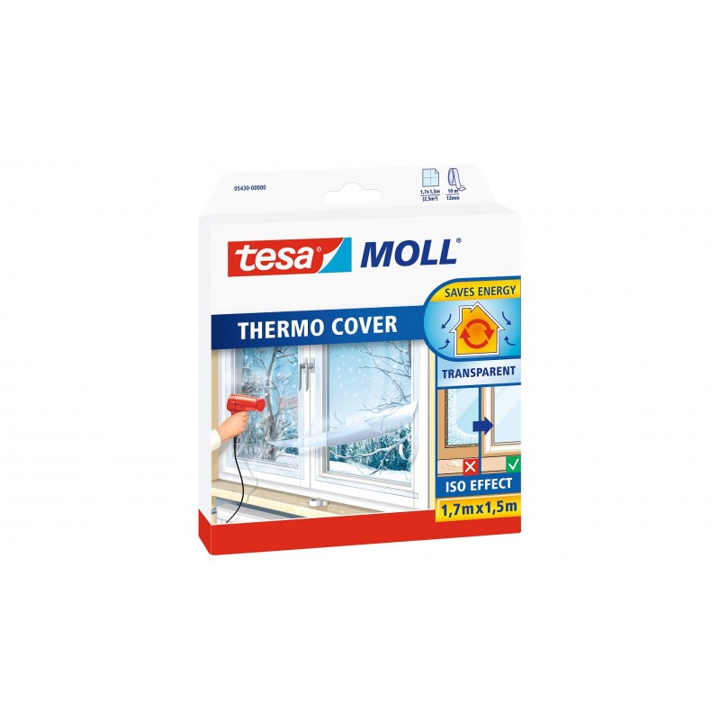 Tesa Tape Funda Térmica Tesa Moll Thermo Cover para Ventanas de un Solo Panel - Aislamiento Transparente
